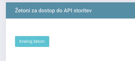 Gumb Kreiraj žeton